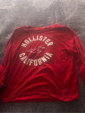 Hollister Red Long-Sleeve California Logo Tee for Kids